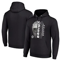 Men's Starter Black Boston Bruins Half Helmet Fleece Pullover Hoodie