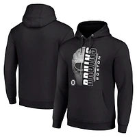 Men's Starter Black Boston Bruins Half Helmet Fleece Pullover Hoodie