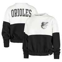 Women's '47 White/Black Baltimore Orioles Take Two Bonita Pullover Sweatshirt