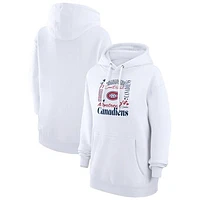 Women's G-III 4Her by Carl Banks White Montreal Canadiens Collage Team Graphic Tri-Blend Fleece Pullover Hoodie