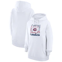 Women's G-III 4Her by Carl Banks White Montreal Canadiens Collage Team Graphic Tri-Blend Fleece Pullover Hoodie
