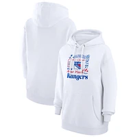 Women's G-III 4Her by Carl Banks White New York Rangers Collage Team Graphic Tri-Blend Fleece Pullover Hoodie