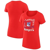 Women's G-III 4Her by Carl Banks Red New York Rangers Collage Team Graphic Fitted T-Shirt