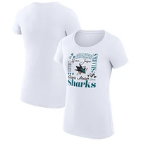 Women's G-III 4Her by Carl Banks San Jose Sharks Collage Team Graphic Fitted T-Shirt