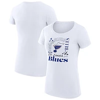 Women's G-III 4Her by Carl Banks St. Louis Blues Collage Team Graphic Fitted T-Shirt
