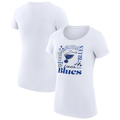 Women's G-III 4Her by Carl Banks St. Louis Blues Collage Team Graphic Fitted T-Shirt