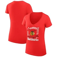 Women's G-III 4Her by Carl Banks Chicago Blackhawks Collage Team Graphic Fitted T-Shirt