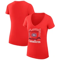 Women's G-III 4Her by Carl Banks Red Montreal Canadiens Collage Team Graphic Fitted T-Shirt