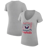 Women's G-III 4Her by Carl Banks Heather Gray Washington Capitals Collage Team Graphic Fitted T-Shirt