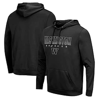 Men's Colosseum  Black Washington Huskies Blackout 3.0 Pullover Hoodie