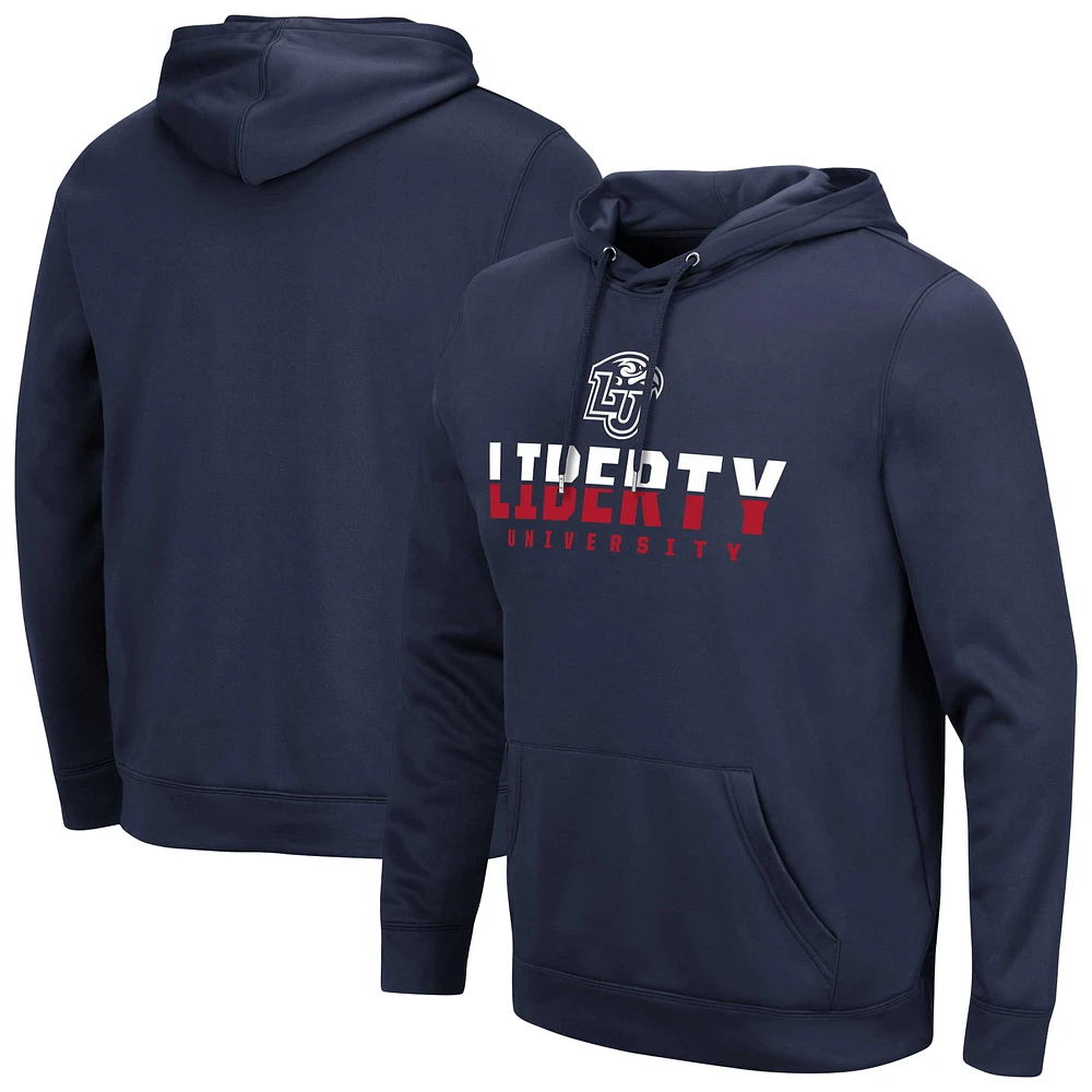 Men's Colosseum Navy Liberty Flames Lantern Pullover Hoodie