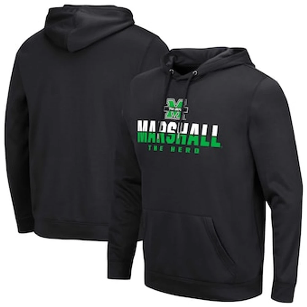 Men's Colosseum Black Marshall Thundering Herd Lantern Pullover Hoodie