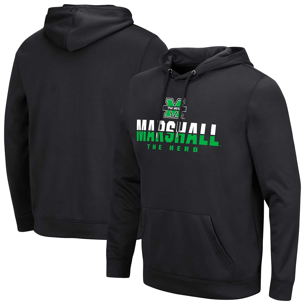 Men's Colosseum Black Marshall Thundering Herd Lantern Pullover Hoodie