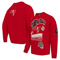 Men's Pro Standard Red Tampa Bay Buccaneers Turn It Up Drop Shoulder Pullover Sweatshirt