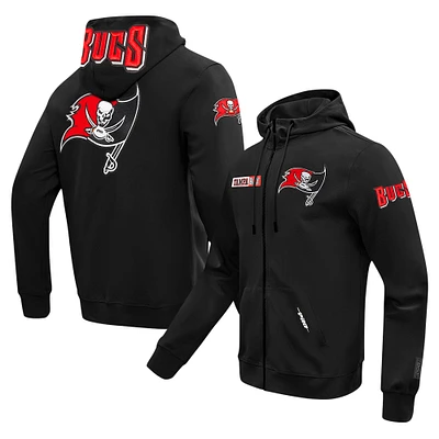 Men's Pro Standard  Black Tampa Bay Buccaneers Split Logo Double Knit Full-Zip Hoodie