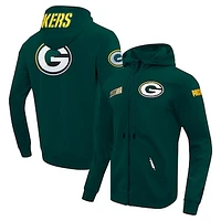 Men's Pro Standard  Green Bay Packers Split Logo Double Knit Full-Zip Hoodie