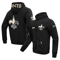 Men's Pro Standard  Black New Orleans Saints Split Logo Double Knit Full-Zip Hoodie