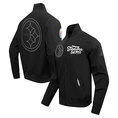 Men's Pro Standard Black Pittsburgh Steelers Paint The City Twill Full-Zip Jacket