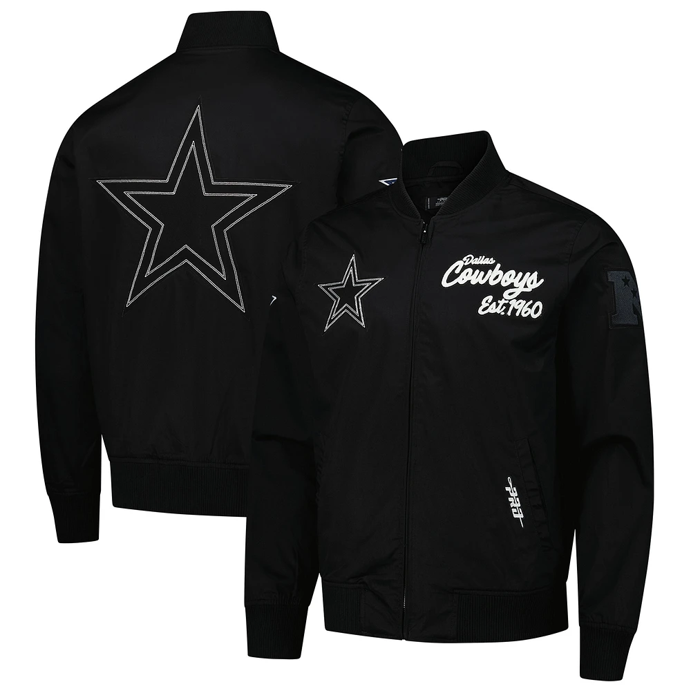 Men's Pro Standard Black Dallas Cowboys Paint The City Twill Full-Zip Jacket