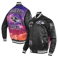 Men's Pro Standard Black Baltimore Ravens Sublimated Satin Full-Snap Jacket