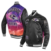 Men's Pro Standard Black Baltimore Ravens Sublimated Satin Full-Snap Jacket