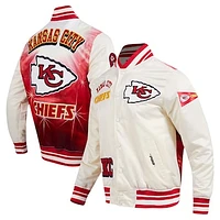 Men's Pro Standard Cream Kansas City Chiefs Sublimated Satin Full-Snap Jacket