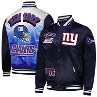 Men's Pro Standard Navy New York Giants Sublimated Satin Full-Snap Jacket