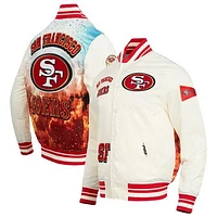 Men's Pro Standard Cream/Scarlet San Francisco 49ers Sublimated Satin Full-Snap Jacket