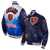 Men's Pro Standard Navy Chicago Bears Sublimated Satin Full-Snap Jacket