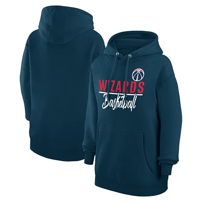 Women's G-III 4Her by Carl Banks Navy Washington Wizards Graphics Fleece Pullover Hoodie