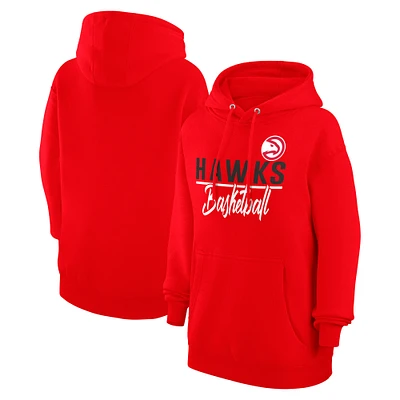 Women's G-III 4Her by Carl Banks Red Atlanta Hawks Graphics Fleece Pullover Hoodie