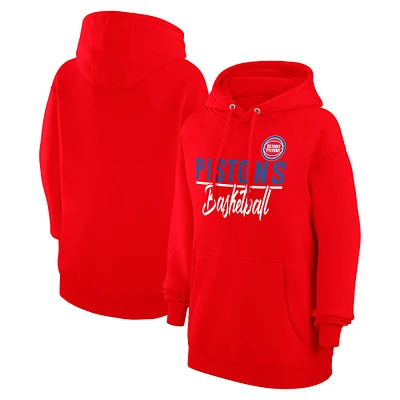 Women's G-III 4Her by Carl Banks Red Detroit Pistons Graphics Fleece Pullover Hoodie