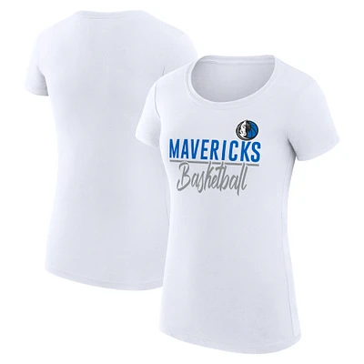 Women's G-III 4Her by Carl Banks Dallas Mavericks Team Sport Fitted V-Neck T-Shirt