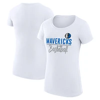 Women's G-III 4Her by Carl Banks Dallas Mavericks Team Sport Fitted V-Neck T-Shirt