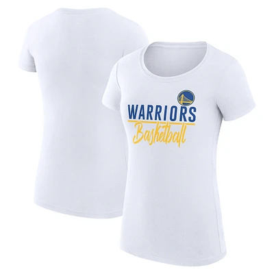 Women's G-III 4Her by Carl Banks Golden State Warriors Team Sport Fitted V-Neck T-Shirt
