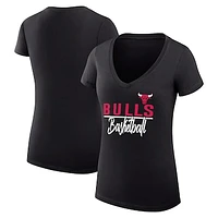 Women's G-III 4Her by Carl Banks Chicago Bulls Team Sport Fitted V-Neck T-Shirt