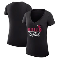 Women's G-III 4Her by Carl Banks Chicago Bulls Team Sport Fitted V-Neck T-Shirt