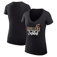 Women's G-III 4Her by Carl Banks Cleveland Cavaliers Team Sport Fitted V-Neck T-Shirt