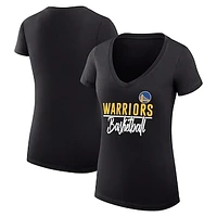 Women's G-III 4Her by Carl Banks Golden State Warriors Team Sport Fitted V-Neck T-Shirt