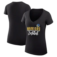 Women's G-III 4Her by Carl Banks Golden State Warriors Team Sport Fitted V-Neck T-Shirt