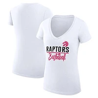 Women's G-III 4Her by Carl Banks Toronto Raptors Team Sport Fitted V-Neck T-Shirt