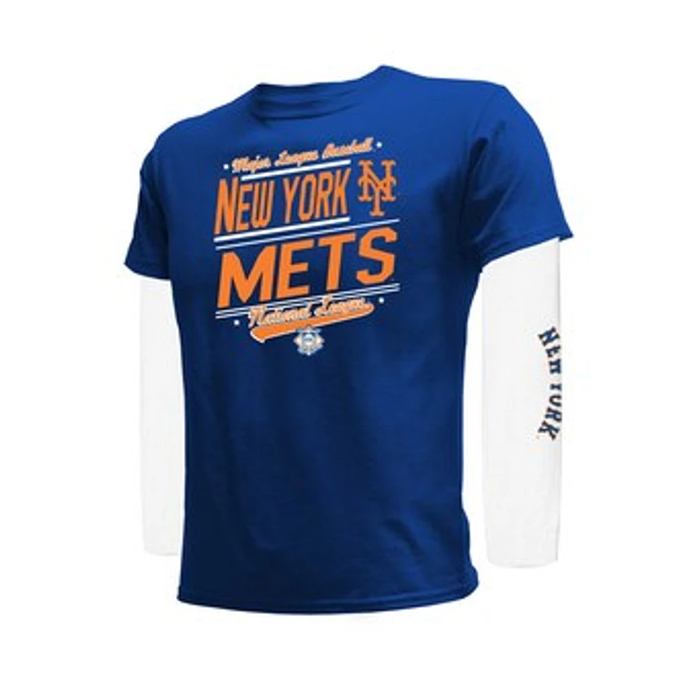 Youth Stitches Royal/White New York Mets Combo T-Shirt Set