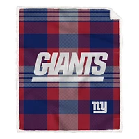 Pegasus New York Giants 60” x 70” Plaid Steel Ultra Cozy Sherpa Blanket