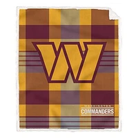 Pegasus Washington Commanders 60” x 70” Plaid Steel Ultra Cozy Sherpa Blanket