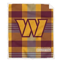 Pegasus Washington Commanders 60” x 70” Plaid Steel Ultra Cozy Sherpa Blanket