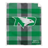 Pegasus North Dakota 60” x 70” Plaid Steel Ultra Cozy Sherpa Blanket