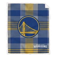Pegasus Golden State Warriors 60” x 70” Plaid Steel Ultra Cozy Sherpa Blanket
