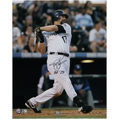 Todd Helton Colorado Rockies Autographed 16" x 20" Swinging Photograph with "HOF 2024 " Inscription