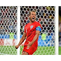 Harry Kane England National Team Autographed 16" x 20" Red Jersey Celebrating 6th Goal in 2018 FIFA World Cup Photograph