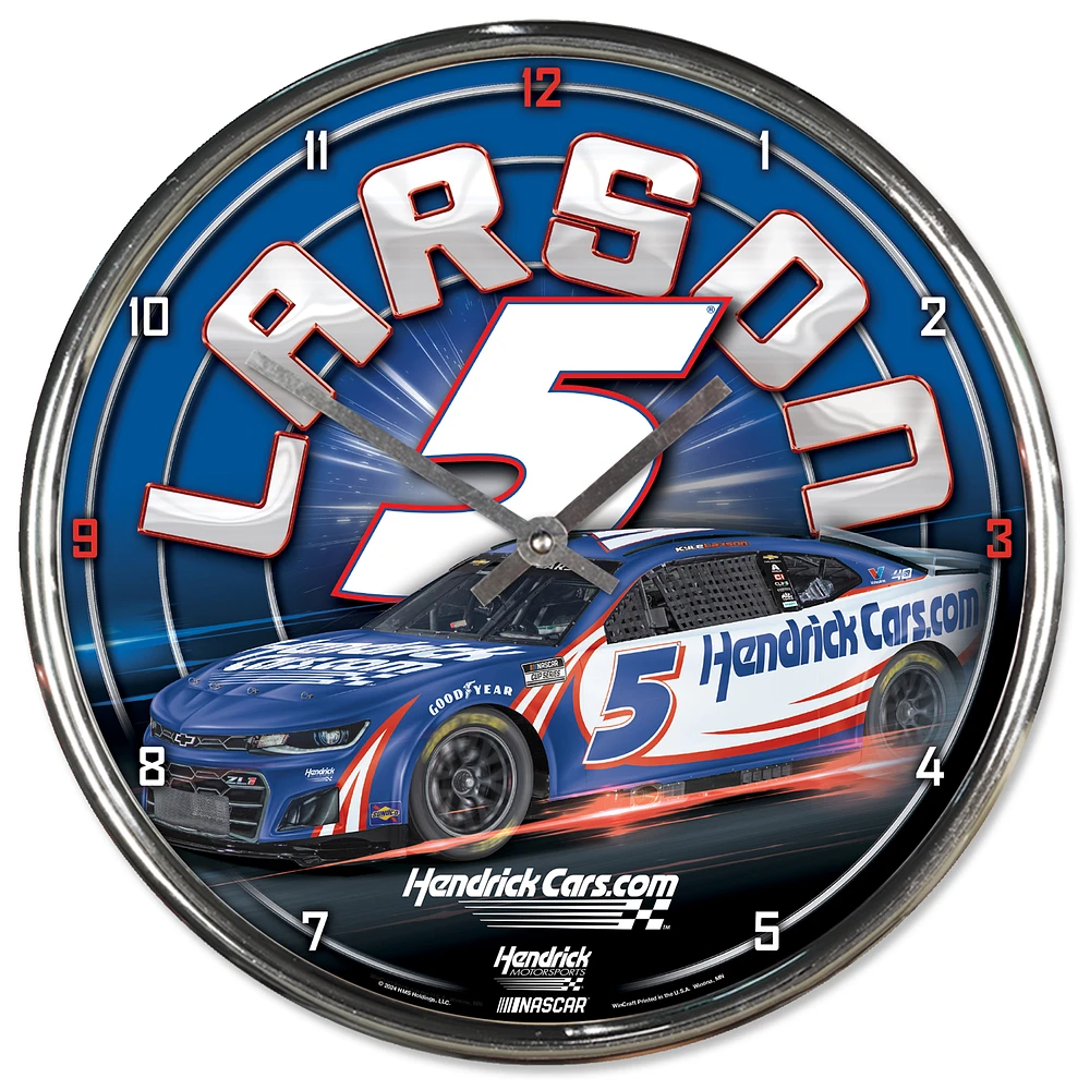 WinCraft Kyle Larson Hendrickcars.com 12'' Chrome Wall Clock